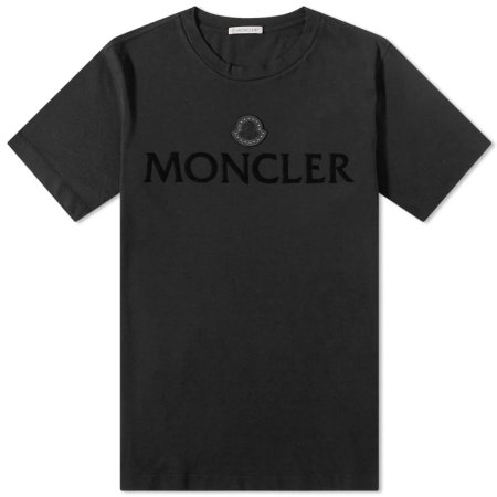 بلوز MONCLER طباعة سوداء بارزة ورقعة على الصدر